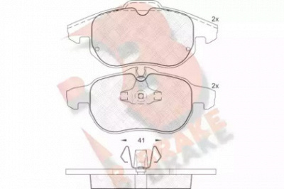 R BRAKE rb1536 -  Комплект тормозных колодок, дисковый тормоз